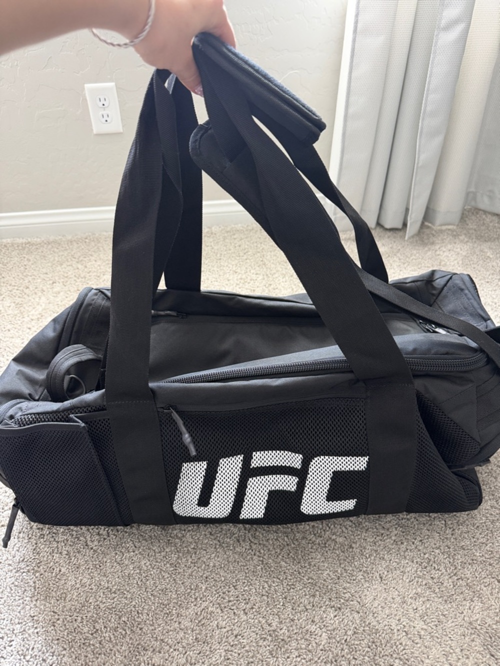 Reebok Black Duffel Bag with White Logo